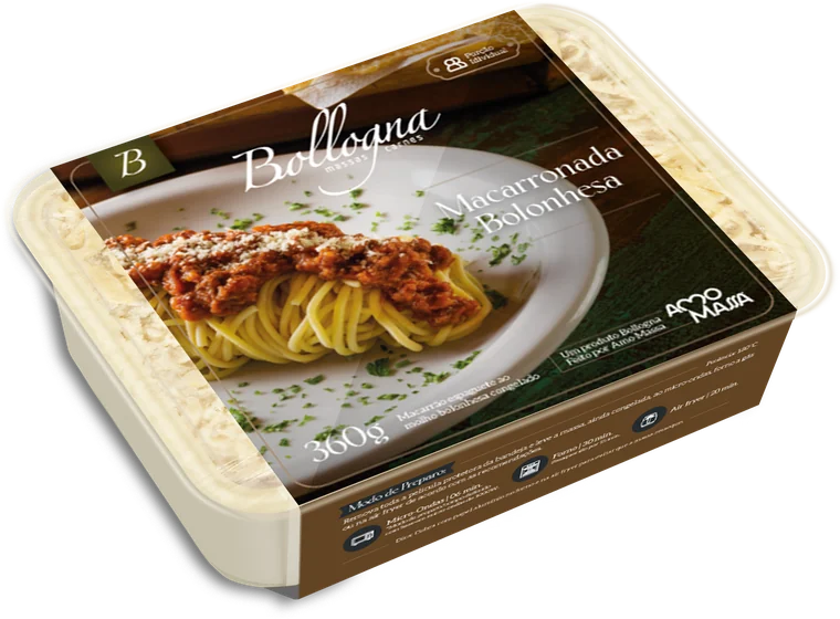 Linha Bollogna — bandeja individual, produção Amo Massa